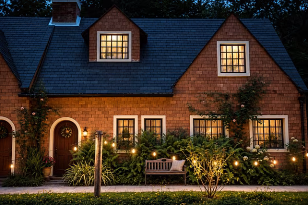 beautiful-red-brick-house-with-decorative-lights_53876-49372